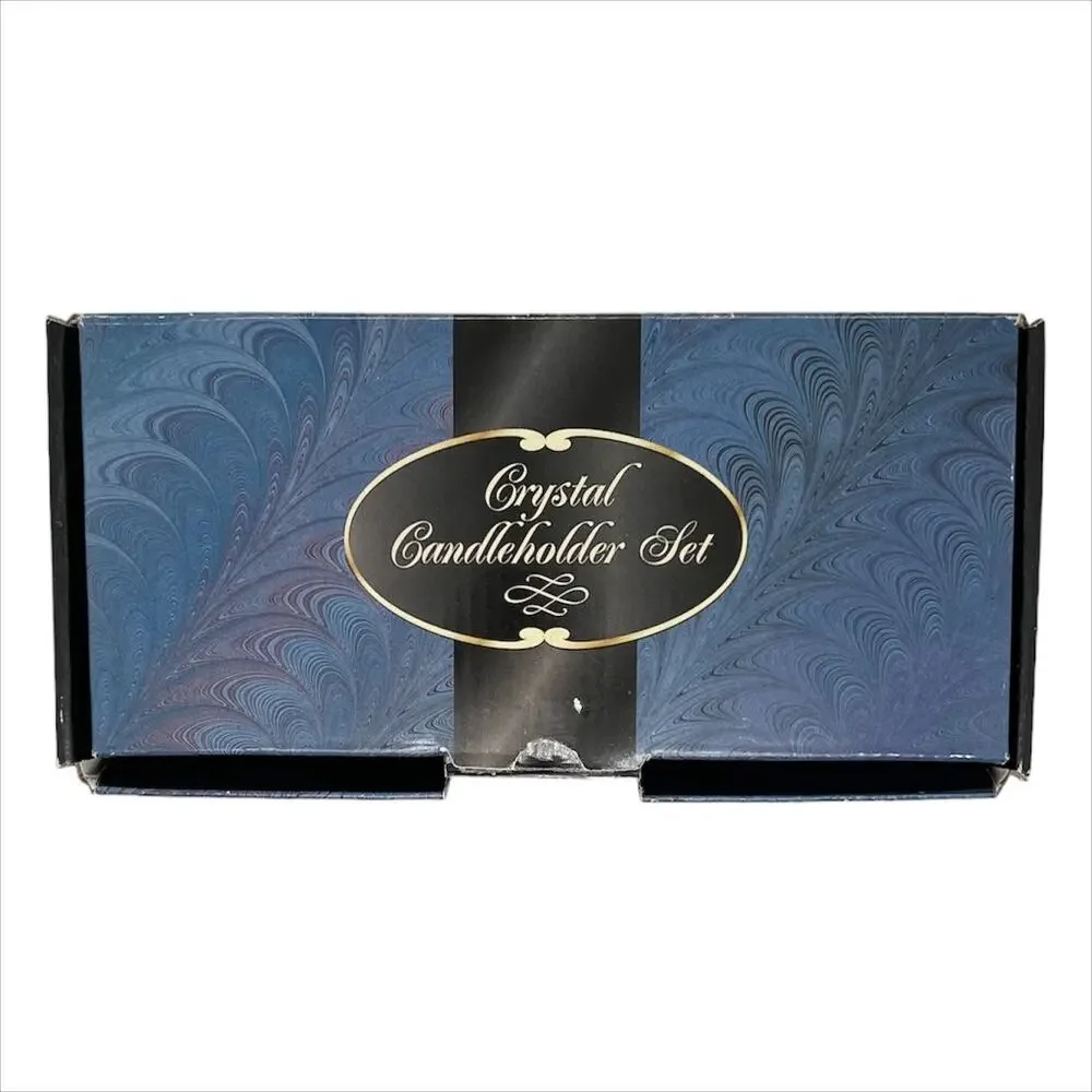 New in Box Darby Crystal Candleholders Set of 2 NIB
